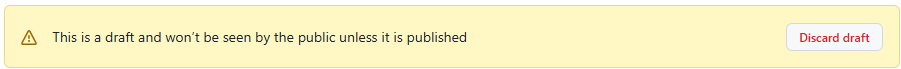 Discard draft link in the draft release note