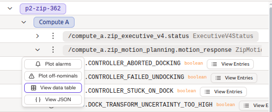Baraza motion response View Data Table menu