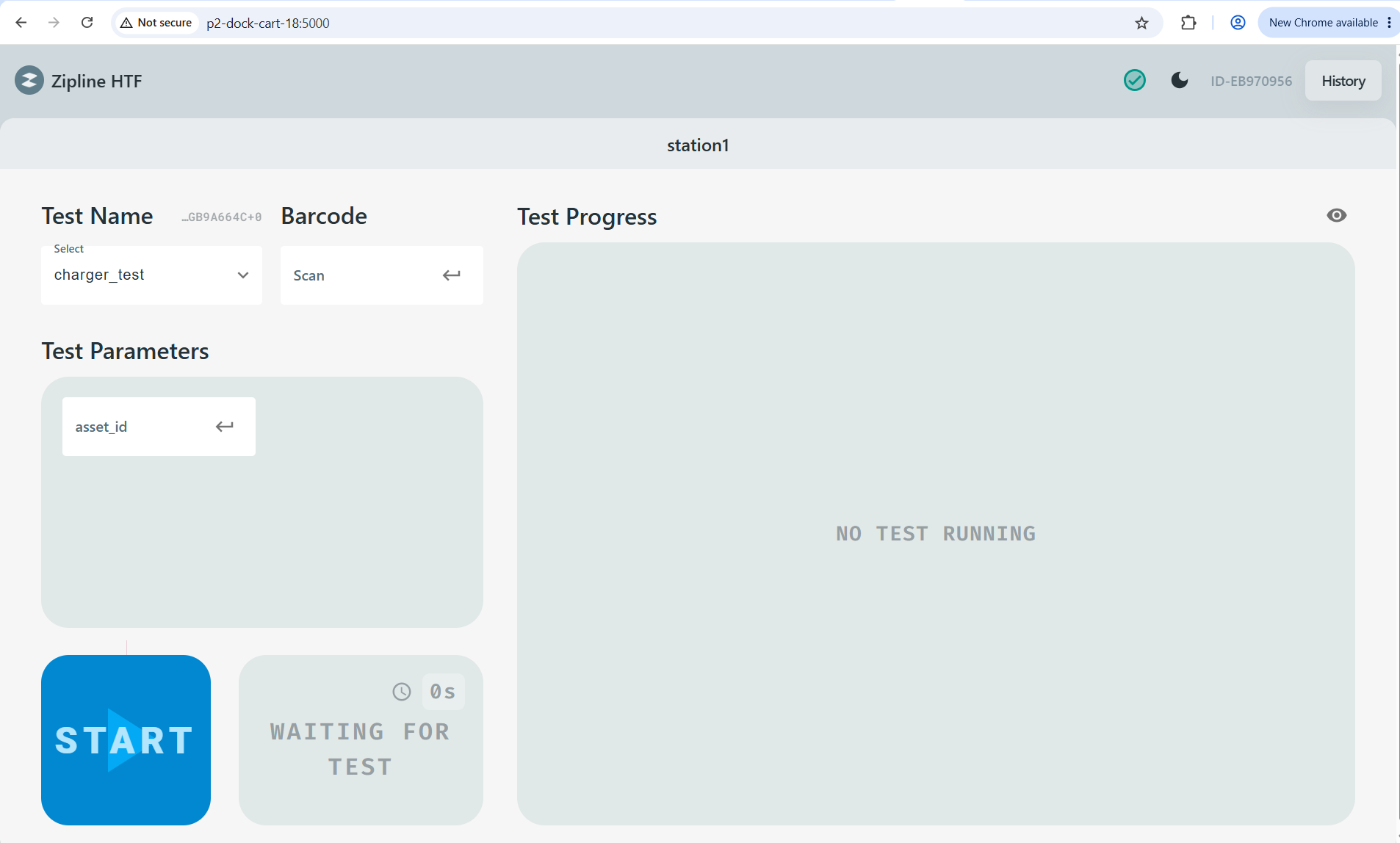 Dock EOL tester UI