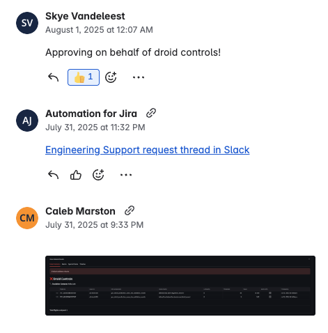 Discrepancy comments showing engineer approval and attached validator results