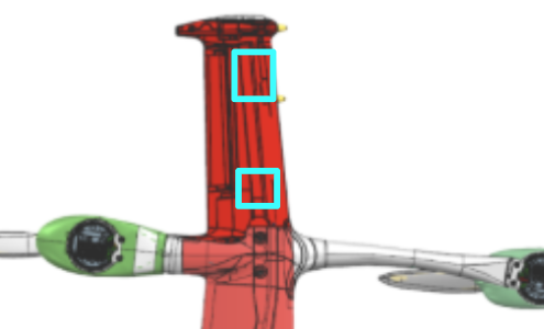 Close-up of flex velcro and dual lock location