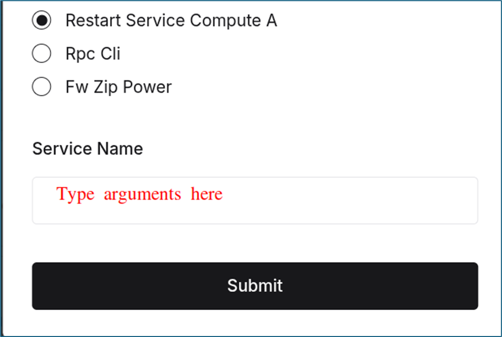 Troubleshooting command arguments field